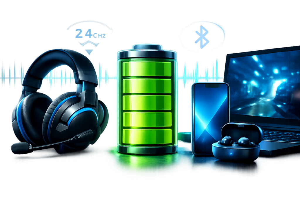 Słuchawki gamingowe bezprzewodowe – 2.4 GHz czy Bluetooth, mikrofon, bateria i opóźnienia?