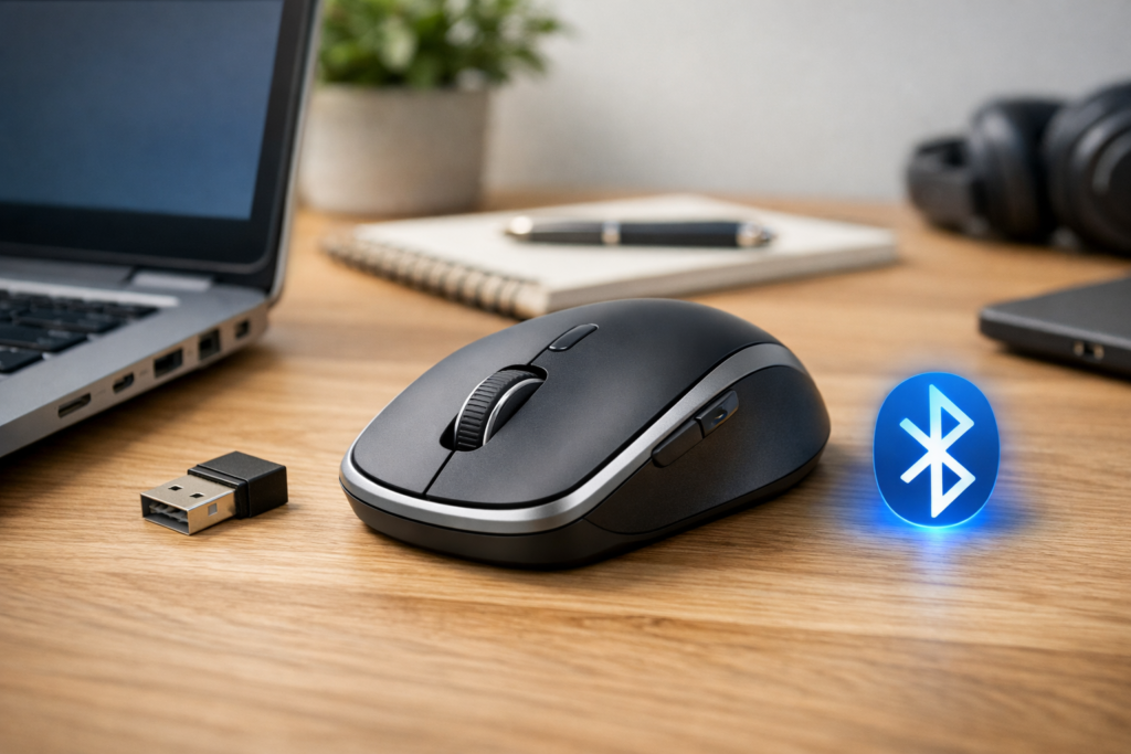 Myszka bezprzewodowa do laptopa: Bluetooth czy odbiornik USB — jaki model wybrać do pracy?