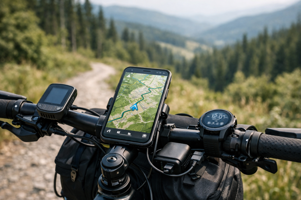 Telefon, GPS czy smartwatch na rowerze? Jak ogarnąć nawigację i elektronikę na dłuższej trasie